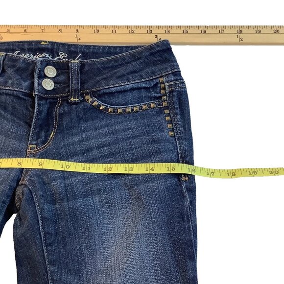 American Eagle Outfitters Artist Low Rise Stretch Blue Jeans Women's Size 2 - Picture 4 of 9